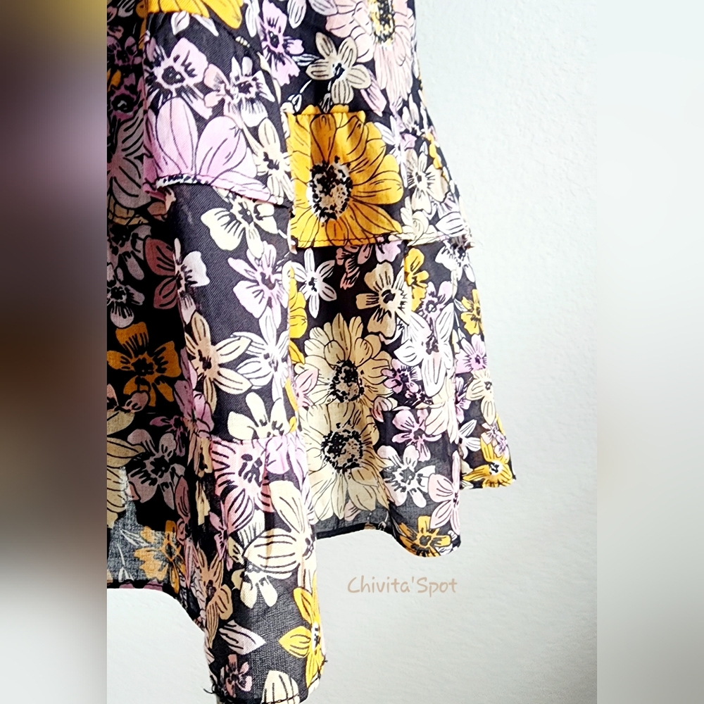 ๐๏ธ๐ท BB DAKOTA Know Your Flower cotton voile mini lace trim blossom print S - Picture 10 of 16